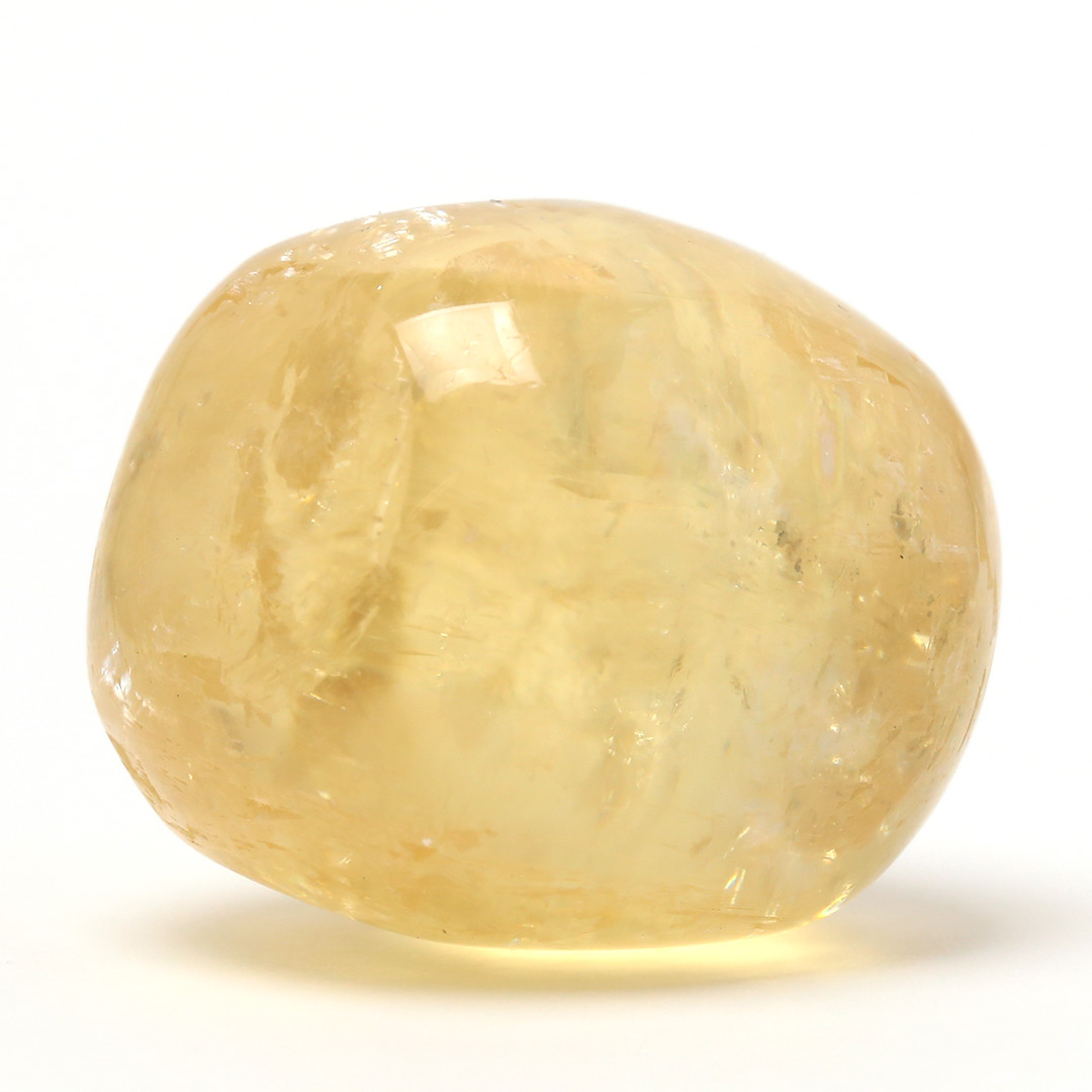 透明感のある黄色い鉱石　イエローカルサイト　富　金運 秋の色を感じるゴールデンカルサイトのタンブル - 石の音ブログ