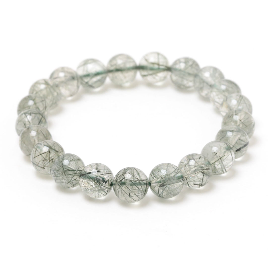 極上ブレスレット トルマリン グリーンルチル ガーデンクオーツ