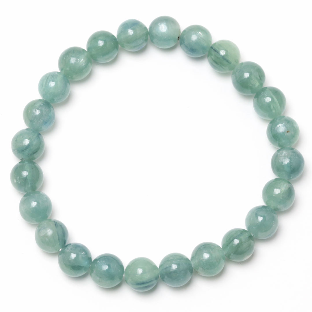 美しいエメラルドグリーンのグリーンカイヤナイトブレスレット - 石の