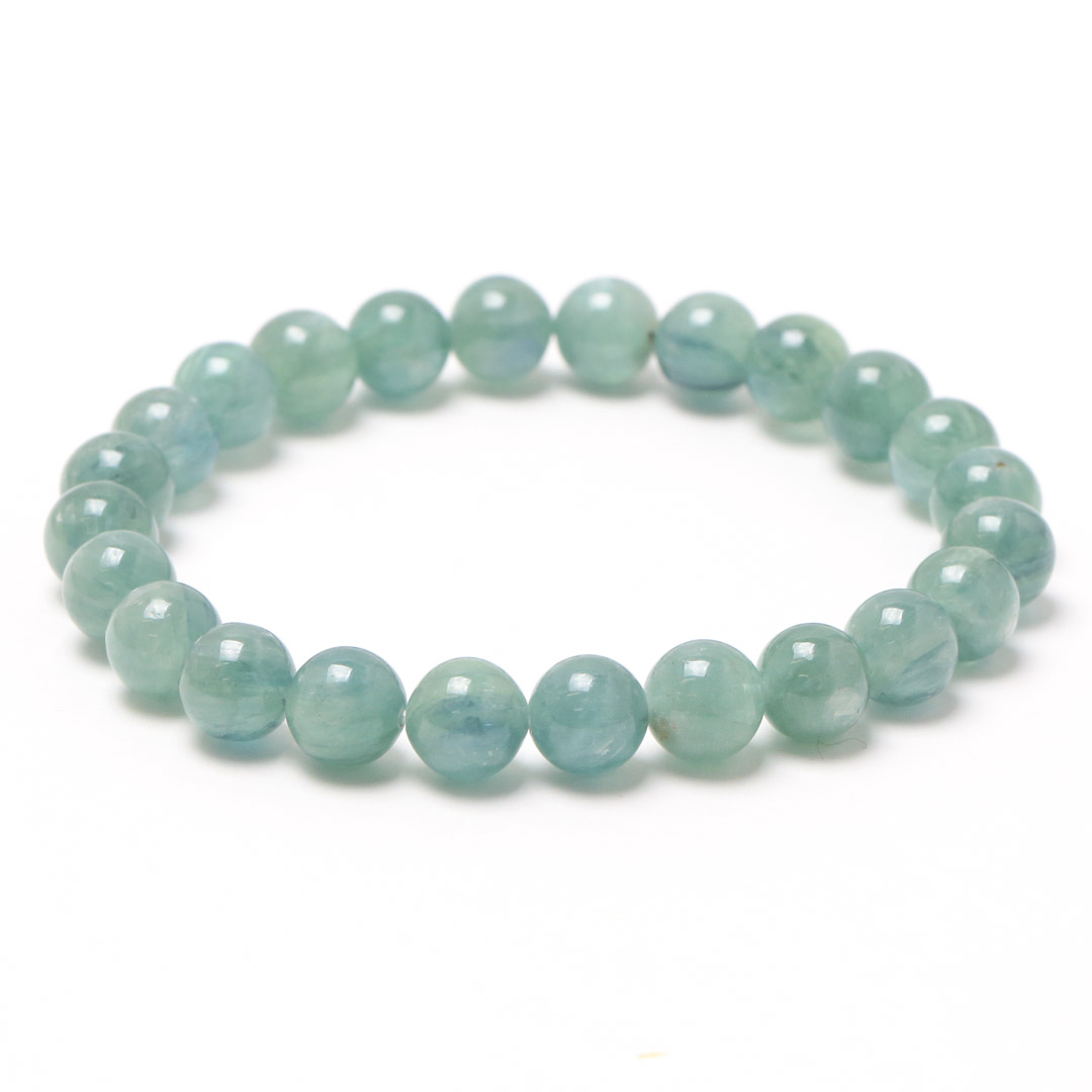 美しいエメラルドグリーンのグリーンカイヤナイトブレスレット - 石の