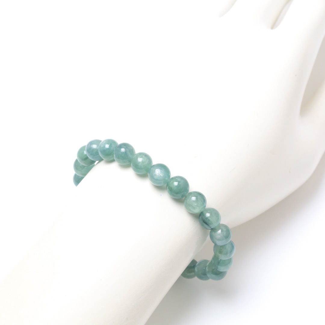 美しいエメラルドグリーンのグリーンカイヤナイトブレスレット - 石の