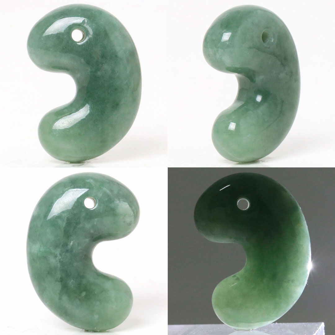 金山谷産糸魚川翡翠 工房製作出雲型勾玉 - 石の音ブログ